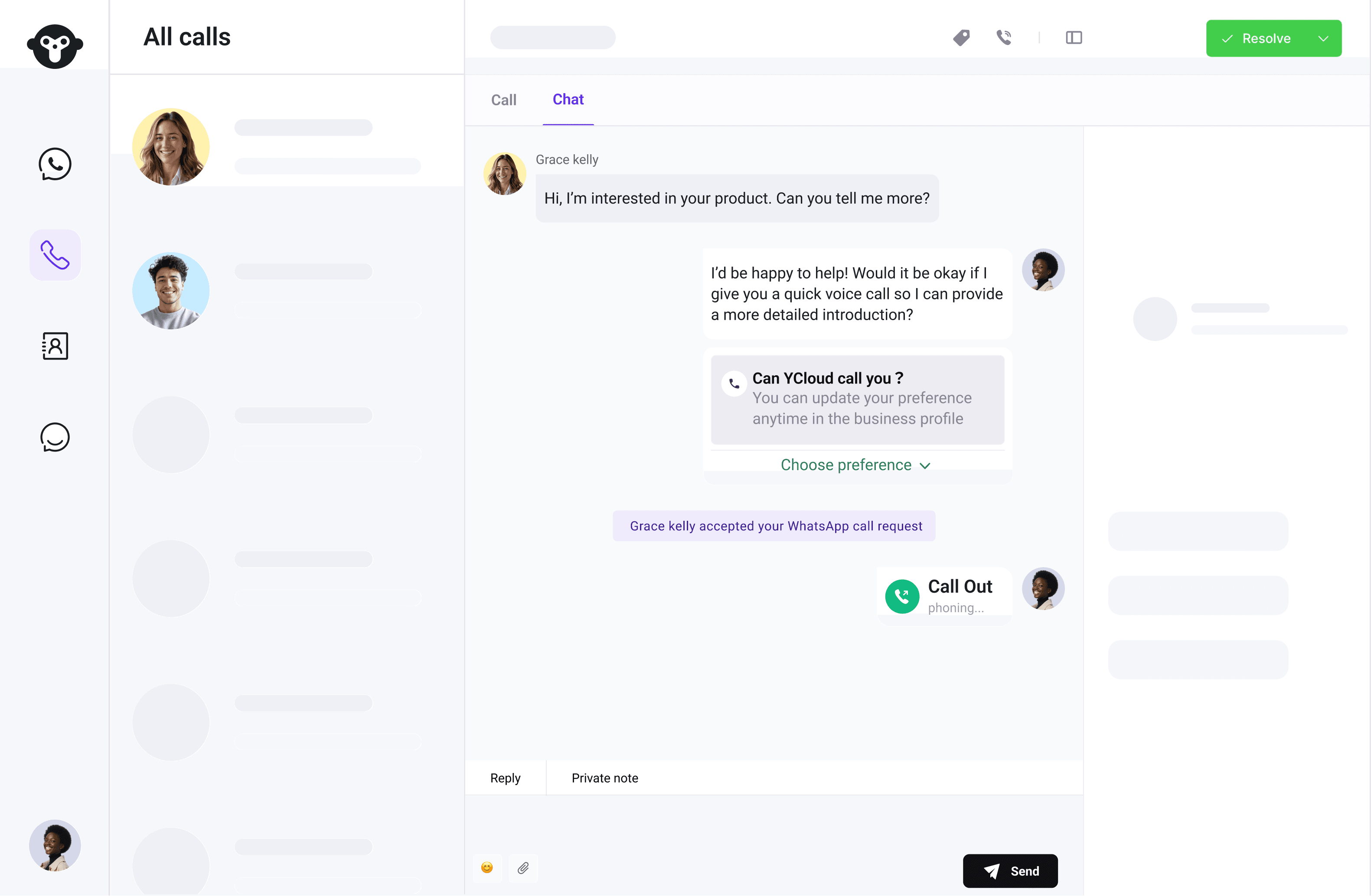 YCloud Calling Platform