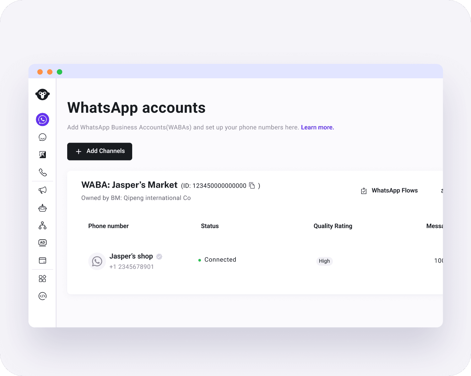 Log into YCloud Account