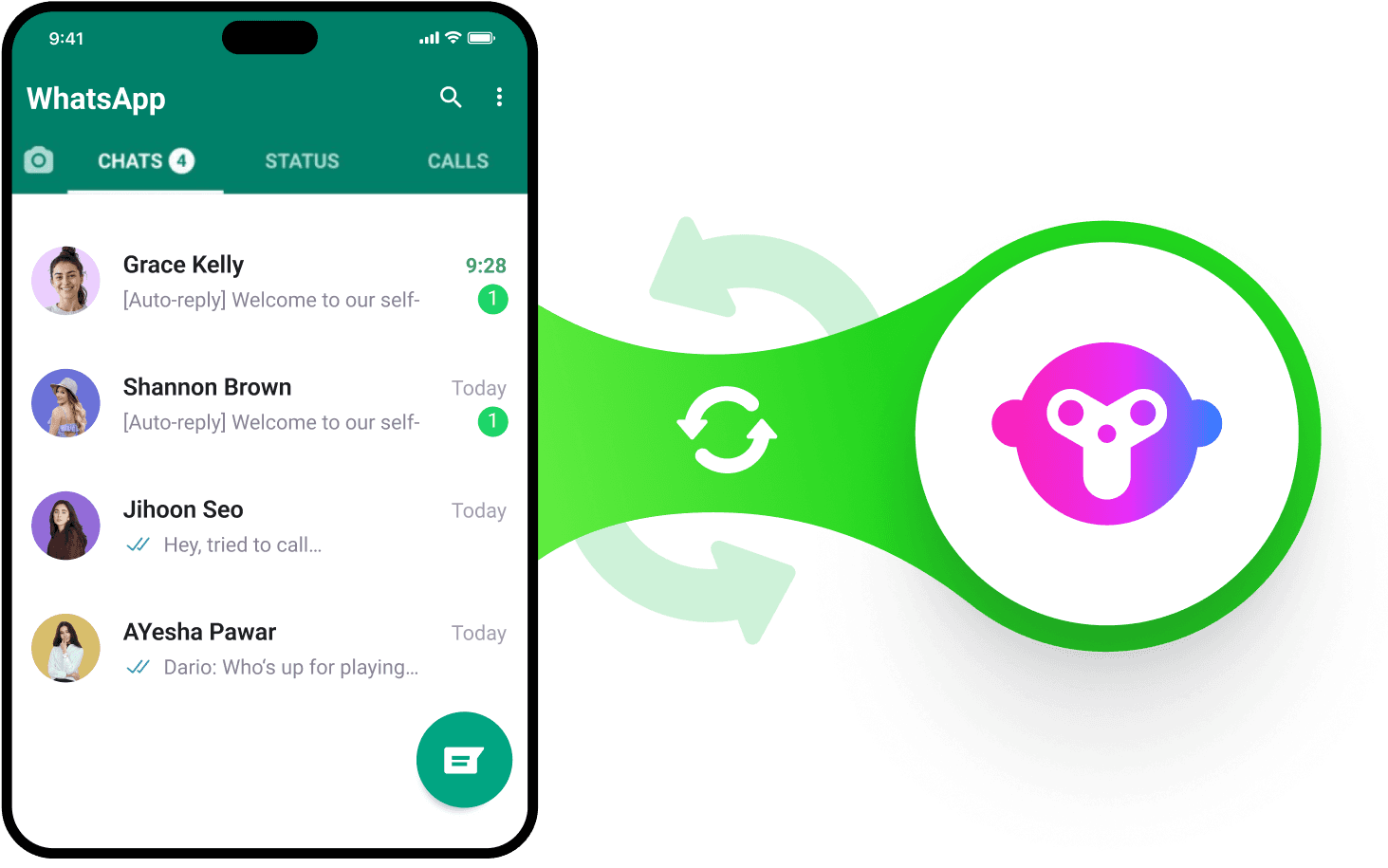 All chat records will sync and display in both the WhatsApp Business app and YCloud's real-time chat. You can respond to customer messages via YCloud or the WhatsApp Business app.